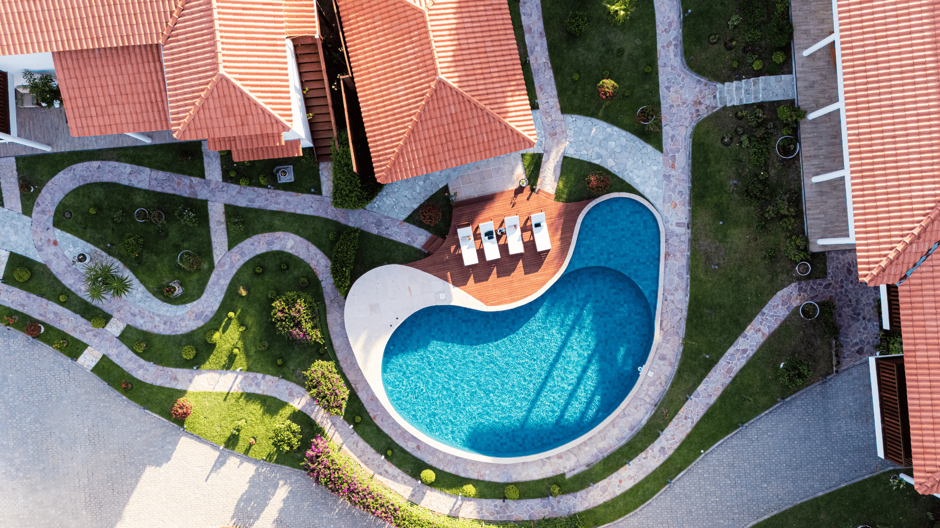 Vista aérea piscina